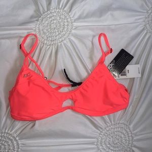 New neon orange fox bikini top